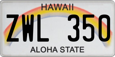 HI license plate ZWL350
