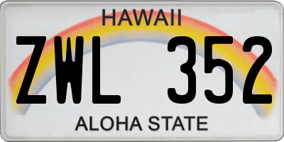 HI license plate ZWL352