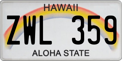 HI license plate ZWL359