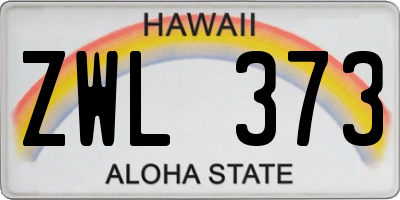 HI license plate ZWL373