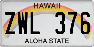 HI license plate ZWL376