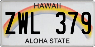 HI license plate ZWL379