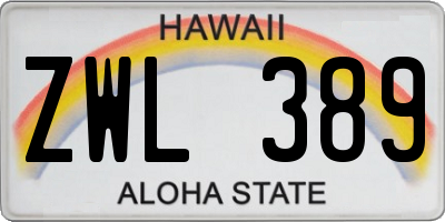 HI license plate ZWL389
