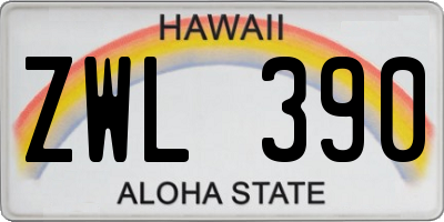 HI license plate ZWL390