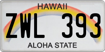 HI license plate ZWL393
