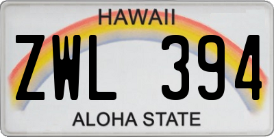 HI license plate ZWL394