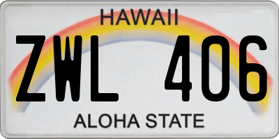 HI license plate ZWL406