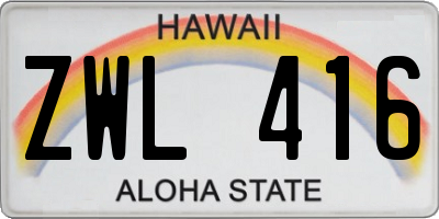 HI license plate ZWL416