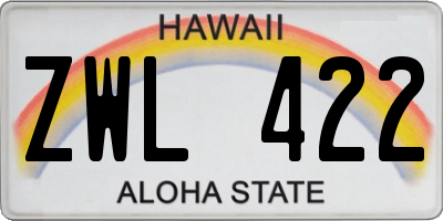 HI license plate ZWL422