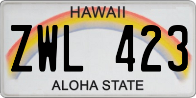 HI license plate ZWL423