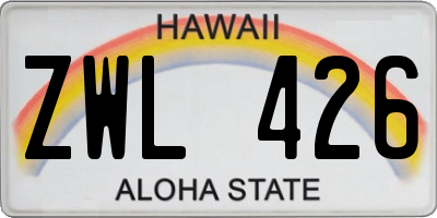 HI license plate ZWL426