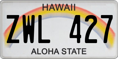 HI license plate ZWL427