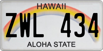 HI license plate ZWL434