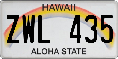 HI license plate ZWL435