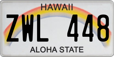 HI license plate ZWL448