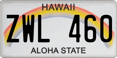 HI license plate ZWL460