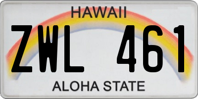 HI license plate ZWL461
