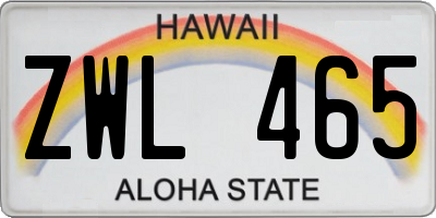 HI license plate ZWL465