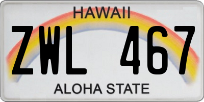 HI license plate ZWL467