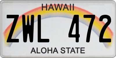 HI license plate ZWL472