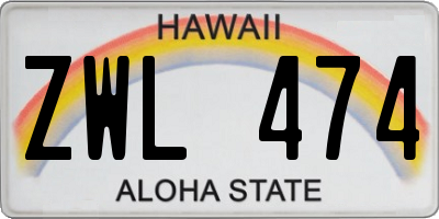 HI license plate ZWL474