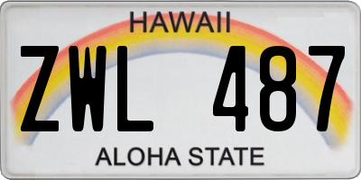 HI license plate ZWL487