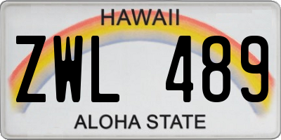 HI license plate ZWL489