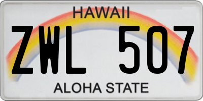 HI license plate ZWL507