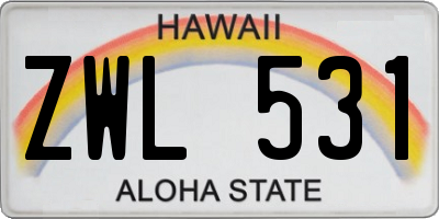 HI license plate ZWL531