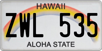 HI license plate ZWL535