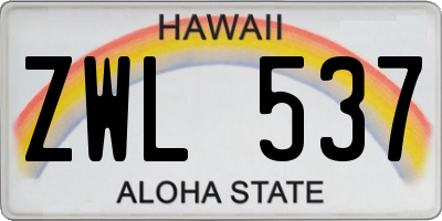 HI license plate ZWL537