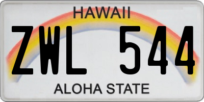 HI license plate ZWL544