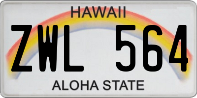 HI license plate ZWL564