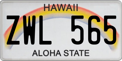 HI license plate ZWL565