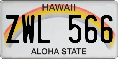 HI license plate ZWL566