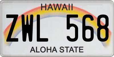HI license plate ZWL568