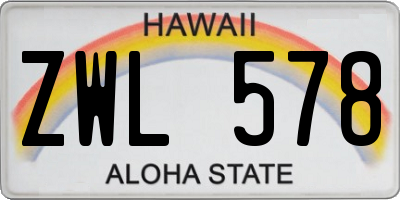 HI license plate ZWL578