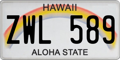 HI license plate ZWL589