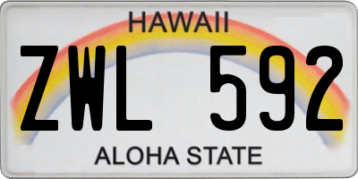 HI license plate ZWL592