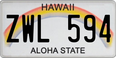 HI license plate ZWL594