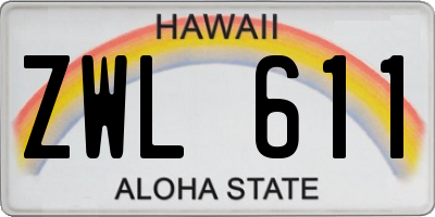 HI license plate ZWL611