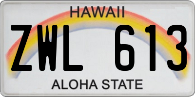 HI license plate ZWL613