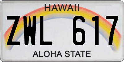 HI license plate ZWL617
