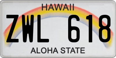 HI license plate ZWL618