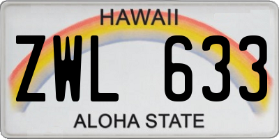 HI license plate ZWL633