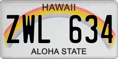 HI license plate ZWL634