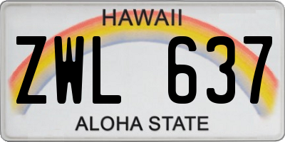 HI license plate ZWL637
