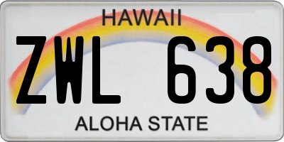 HI license plate ZWL638