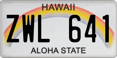 HI license plate ZWL641