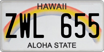 HI license plate ZWL655